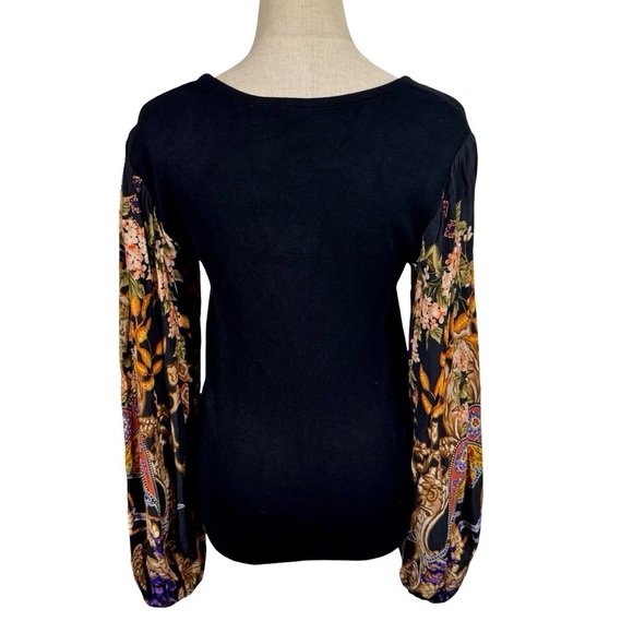 Anthropologie Blank London Bl-nk Bl^nk Printed-Sleeve Sweater Top - Picture 8 of 11